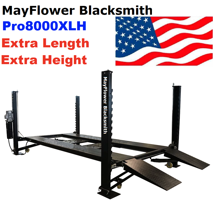 Mayflower Blacksmith Heavy Duty Four Post Lift Max Lift Height 92&quot; Pro8000XLH New